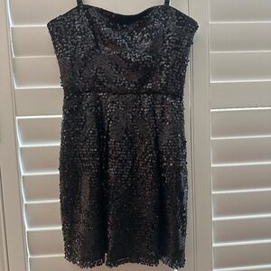 Midnight Black Sparkly Short Dress (BCBGMaxazria)